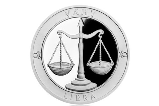 Stříbrná medaile Znamení zvěrokruhu - Váhy provedení proof (ČM 2017)