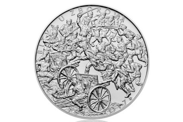 Stříbrná mince 500 Kč - 100. výročí bitvy u Zborova provedení standard (ČNB 2017)