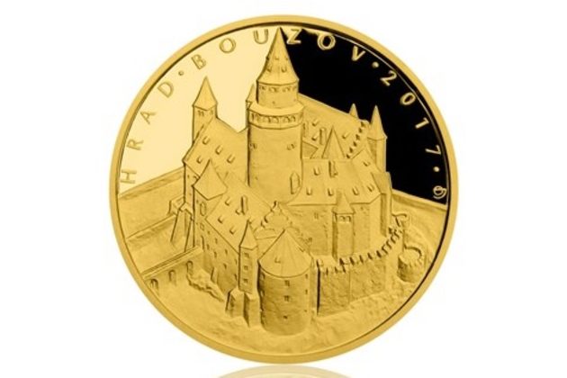 Zlatá mince 5000 Kč Hrady ČNB - Hrad Bouzov provedení proof (ČNB 2017)