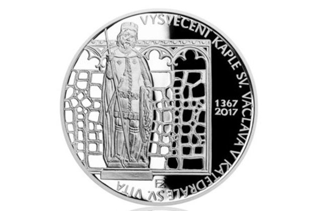 Stříbrná mince 200 Kč - 650. výročí vysvěcení kaple sv. Václava v katedrále sv. Víta proof (ČNB 2017)