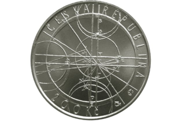 Stříbrná mince 200 Kč - 400. výročí Keplerovy zákony pohybu planet provedení standard (ČNB 2009)