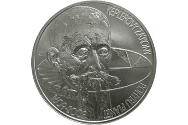 Stříbrná mince 200 Kč - 400. výročí Keplerovy zákony pohybu planet provedení proof (ČNB 2009)