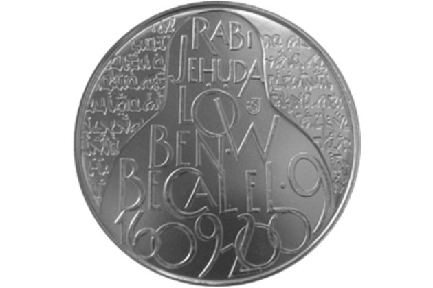 Stříbrná mince 200 Kč - 400. výročí úmrtí Rabiho Jehudy Löwa provedení proof (ČNB 2009)